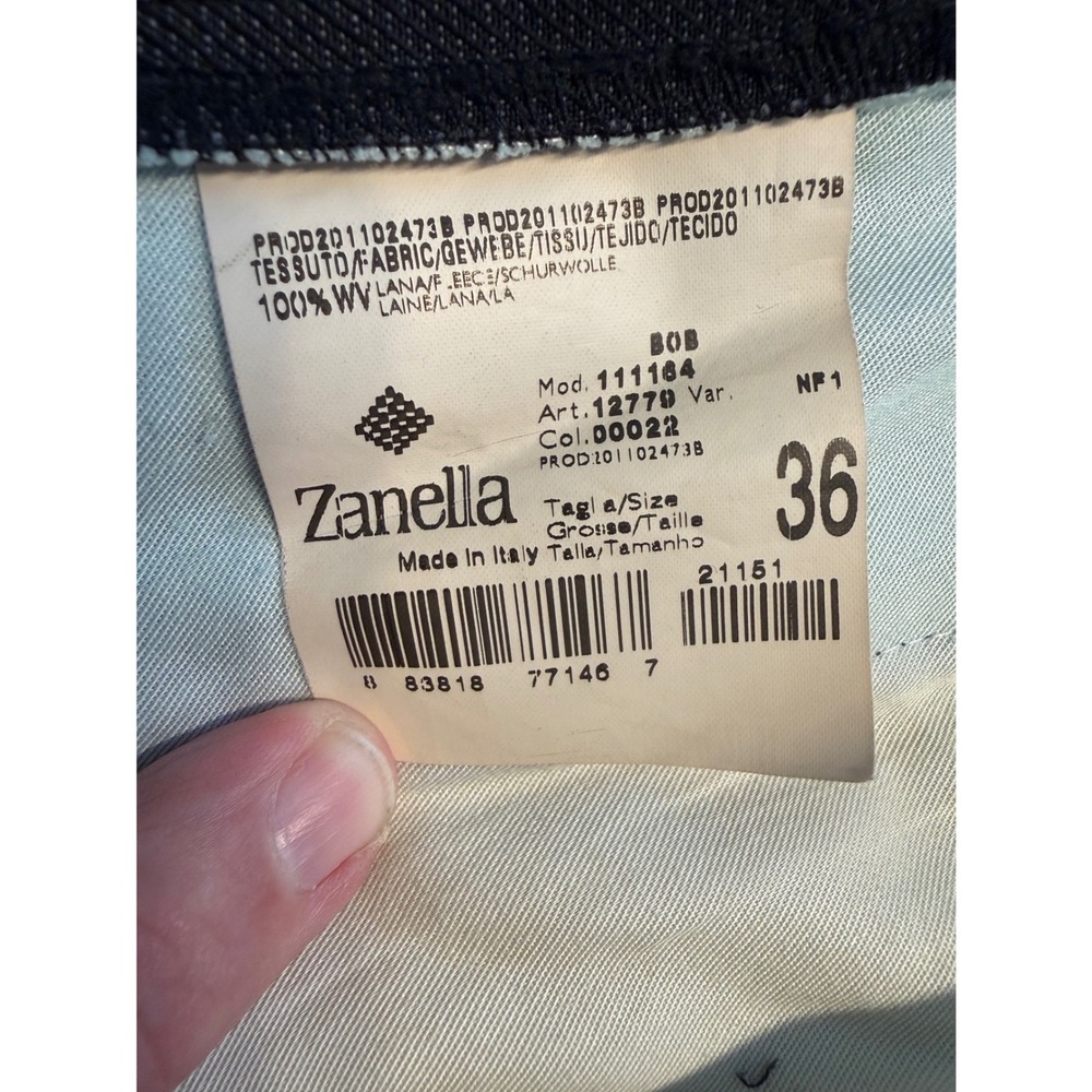Zanella Nordstrom Mens Charcoal Gray Pleated Wool Dress Pants Italy 36x32 111164 - Picture 6 of 8